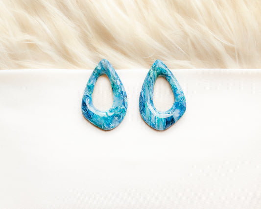 Aros Calados Marejada — Arcilla Polimérica Azul Turquesa, Hecho a Mano