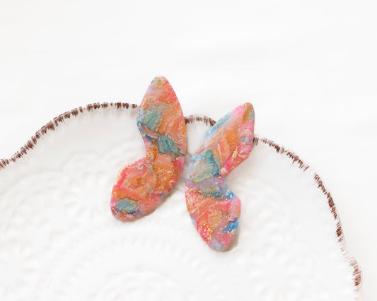 Aros Carnaval — Arcilla Polimérica Multicolor con Pan de Oro Hecho a Mano - Aros